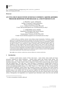 ex vivo and in silico study of human common carotid arteries