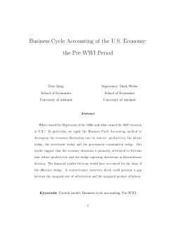 Business Cycle Accounting of the U.S. Economy: the Pre