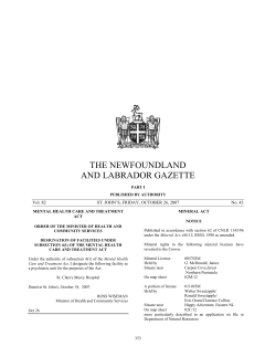 The Newfoundland and Labrador Gazette