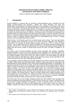 Assessing financial system stability, efficiency and structure at the