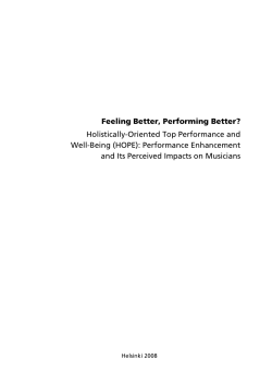 Feeling Better, Performing Better? - Helda