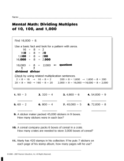 Mental Math: Dividing Multiples of 10, 100, and 1,000
