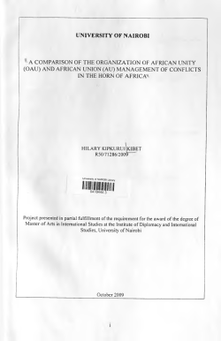 A Comparison of the Organization of African Unity (Oau) and African
