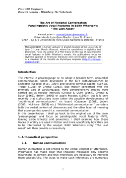 The Art of Fictional Conversation - Poetics and Linguistics Association