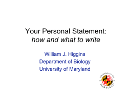 Your Personal Statement: how and what to write