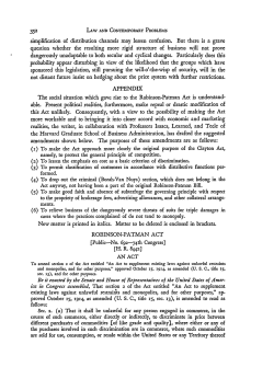 Appendix: Proposed Revision of Robinson Patman Act