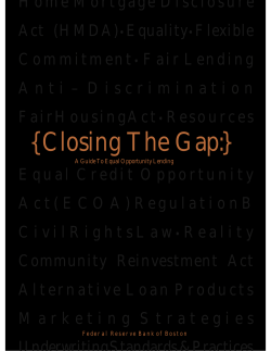 Closing the Gap, A Guide to Equal Opportunity Lending