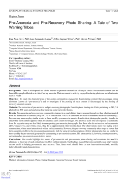 Pro-Anorexia and Pro-Recovery Photo Sharing