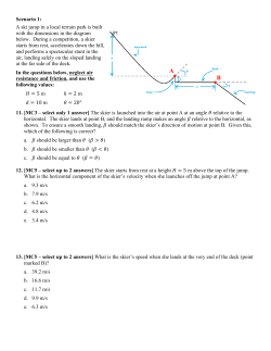 Scenario 1: A ski jump in a local terrain park is built with the