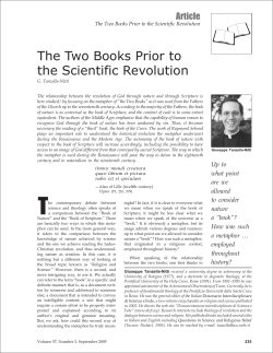 The Two Books Prior to the Scientific Revolution