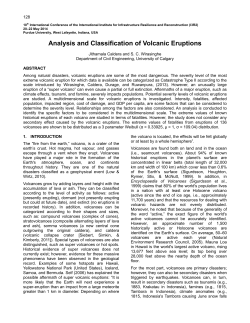Analysis and Classification of Volcanic Eruptions - Purdue e-Pubs