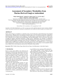 Assessment of Secondary Metabolites from Marine