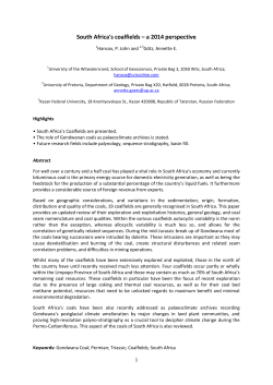 South Africa`s coalfields &ndash; a 2014 perspective