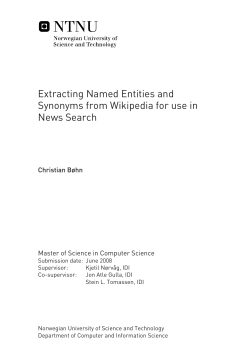 Extracting Named Entities and Synonyms from Wikipedia for