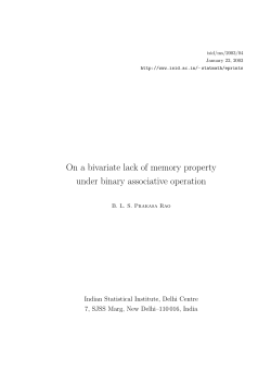 On a bivariate lack of memory property under binary associative