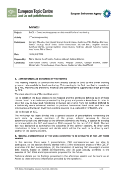 Lisbon, EAGLE &ndash; Eionet Action Group on data model for Land