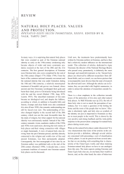 REVIEW NATURAL HoLy PLACEs. VALUEs ANd PRoTECTIoN.