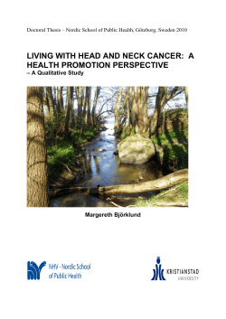 LIVING WITH HEAD AND NECK CANCER: A