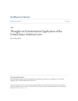 Thoughts on Extraterritorial Application of the United States Antitrust