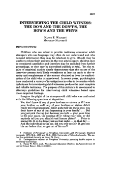 Interviewing the Child Witness