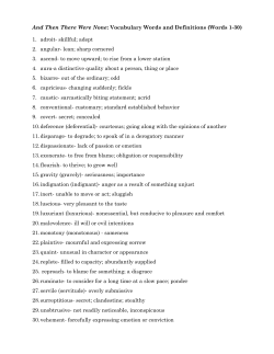 And Then There Were None: Vocabulary Words and