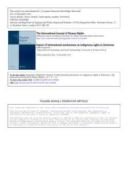 Impact of International Mechanisms on Indigenous Rights in Botswana