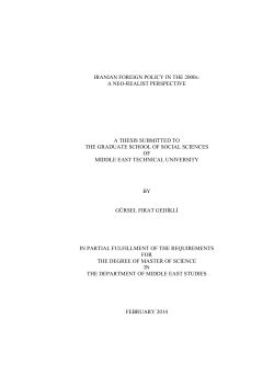 IRANIAN FOREIGN POLICY IN THE 2000s: A NEO