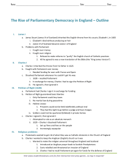 The Rise of Parliamentary Democracy in England