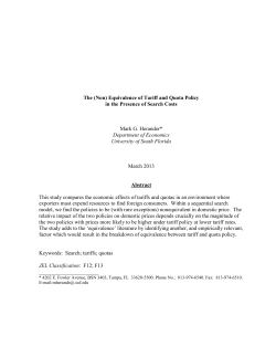 (Non) Equivalence of Tariff and Quota Policy