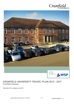 CRANFIELD UNIVERSITY TRAVEL PLAN 2012