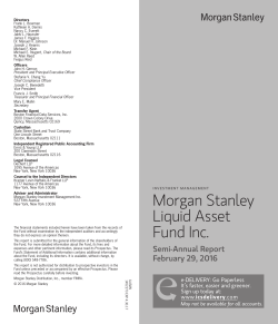 Morgan Stanley Liquid Asset Fund Inc.
