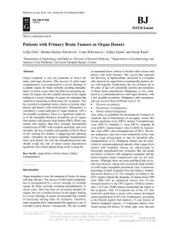 Patients with Primary Brain Tumors as Organ Donors