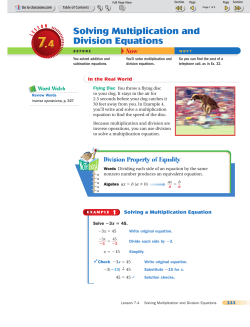 Solving Multiplication and Division Equations