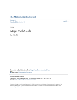 Magic Math Cards - ScholarWorks @ UMT