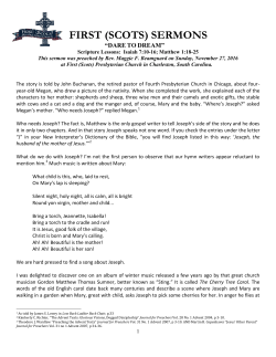 sermons - First Scots Presbyterian Church