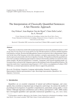 The Interpretation of Classically Quantified Sentences: A Set