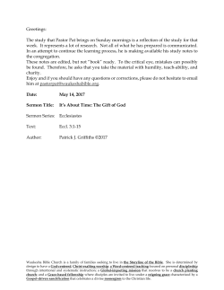 Eccl. 3:1-15 - Waukesha Bible Church