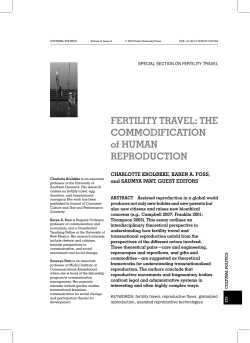 FERTILITY TRAVEL: THE COMMODIFICATION of HUMAN