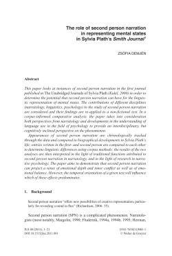 The role of second person narration in representing mental states in