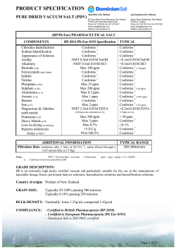product specification