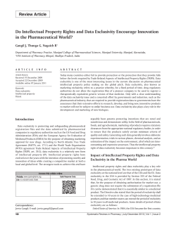 Do Intellectual Property Rights and Data Exclusivity Encourage
