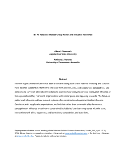 It`s All Relative: Interest Group Power and Influence Redefined