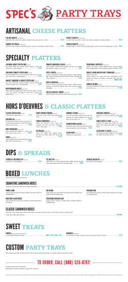 PARTY TRAYS - specsonline.com