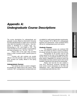 Appendix A: Course Descriptions