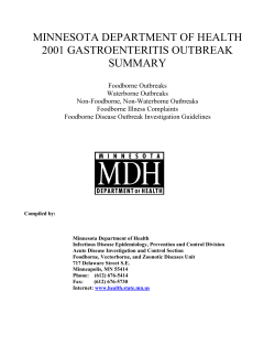 2001 Gastroenteritis Outbreak Summary