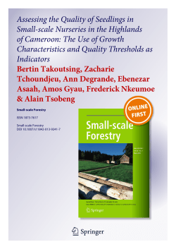 Assessing the Quality of Seedlings in Small