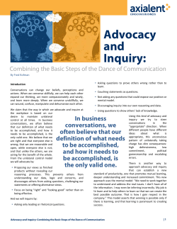 Advocacy and Inquiry
