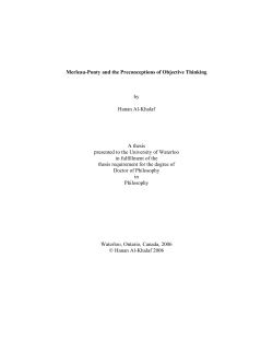 Merleau-Ponty and the Preconceptions of Objective