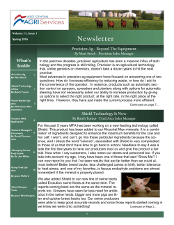 Newsletter - West Central Agri Services