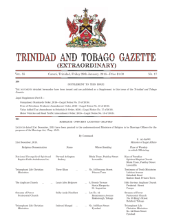 Gazette No. 17 of 2016 - Trinidad and Tobago Government News